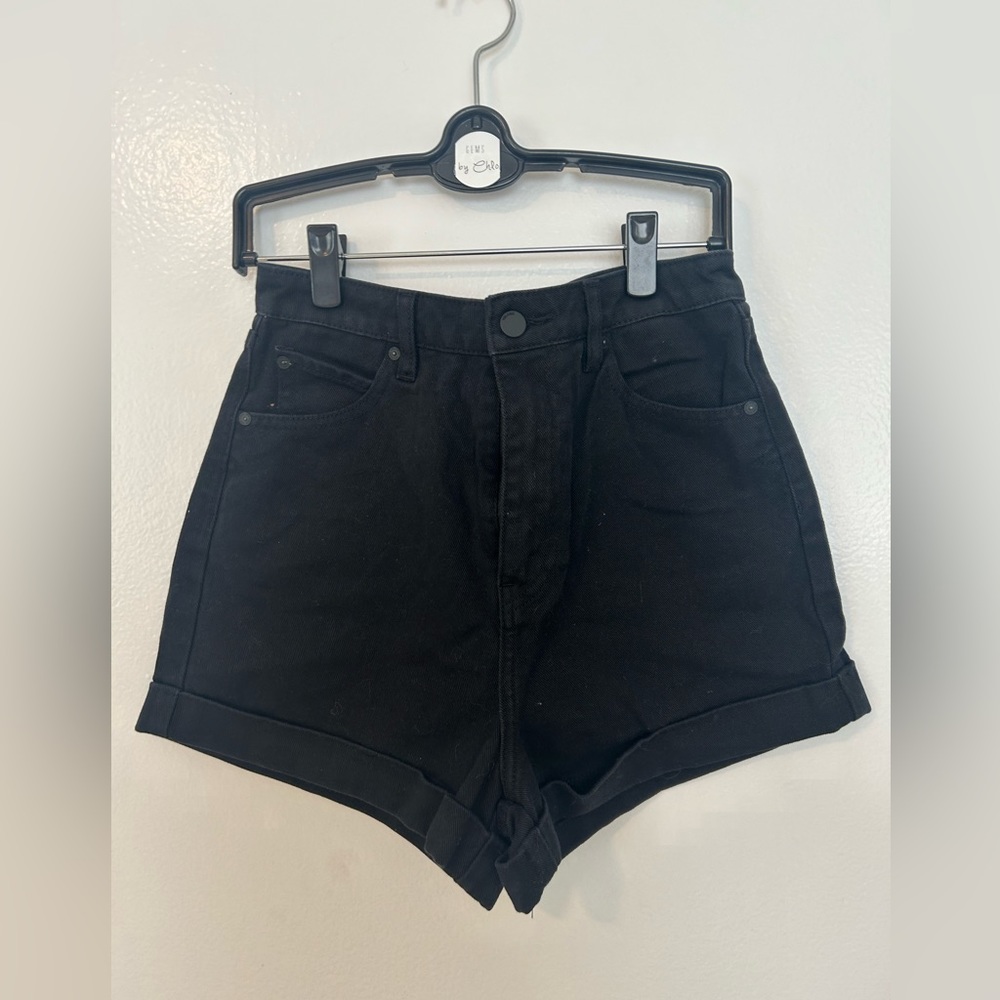 COPY - Black denim high waisted shorts size 27